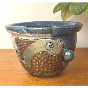 Raku Bowl Canadian Studio Pottery by Tim Isaac (Signed) New Brunswick 4.75"